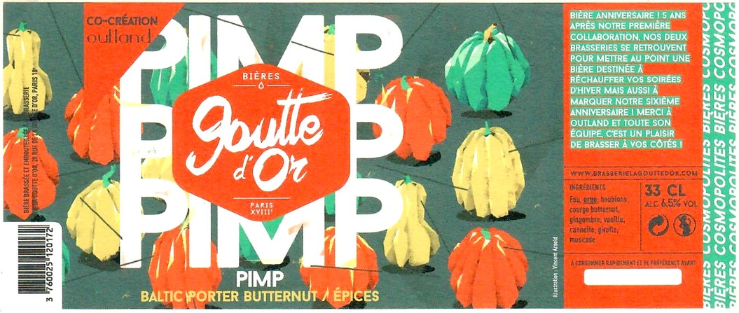 Etiquette BRASSERIE LA GOUTTE D'OR 36