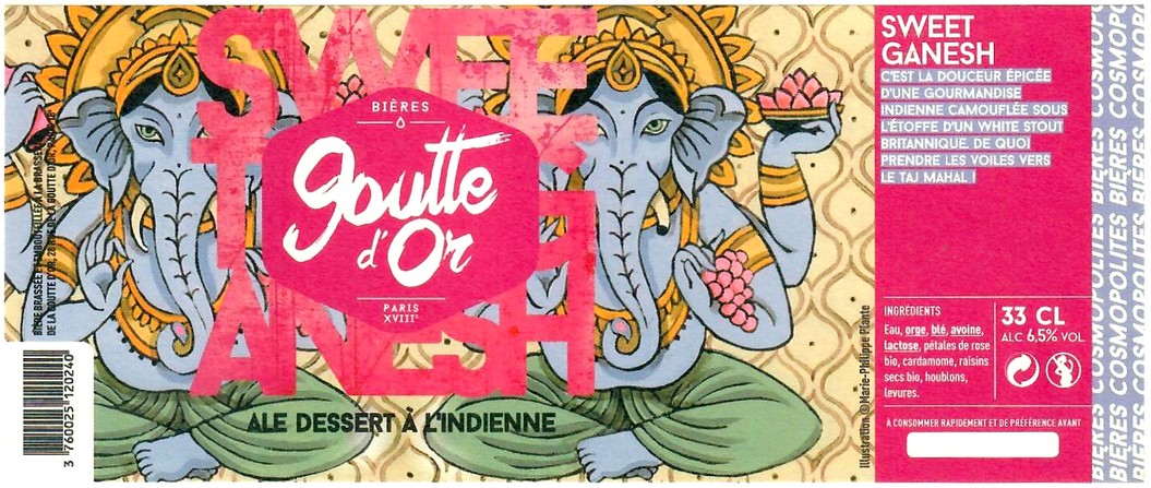 Etiquette BRASSERIE LA GOUTTE D'OR 37