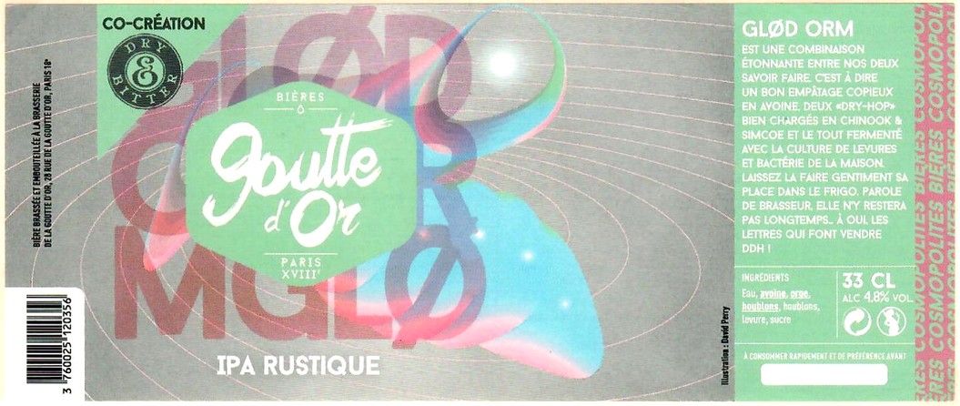 Etiquette BRASSERIE LA GOUTTE D'OR 43