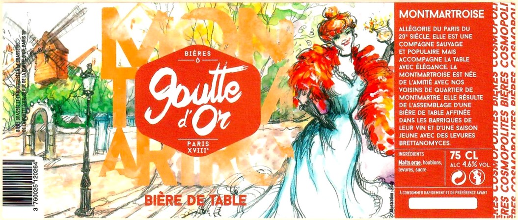 Etiquette BRASSERIE LA GOUTTE D'OR 46
