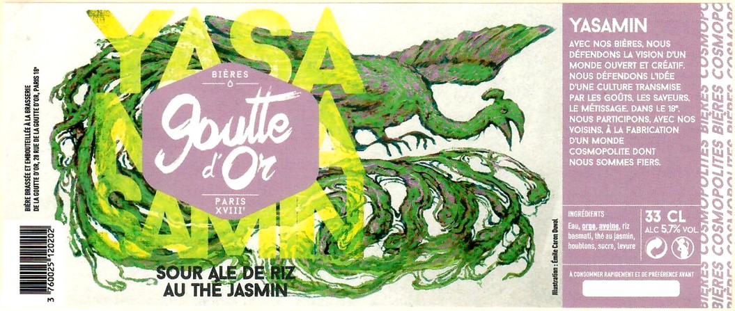 Etiquette BRASSERIE LA GOUTTE D'OR 52