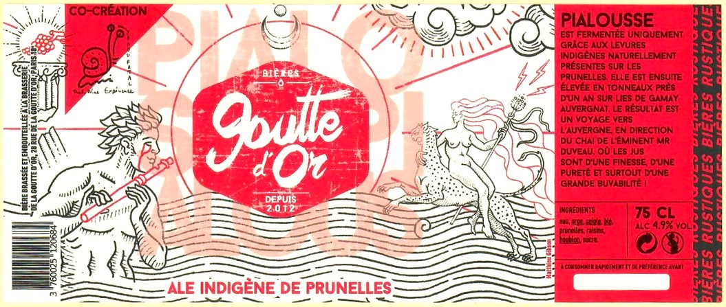 Etiquette BRASSERIE LA GOUTTE D'OR 56