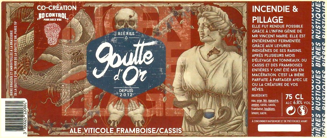 Etiquette BRASSERIE LA GOUTTE D'OR 58