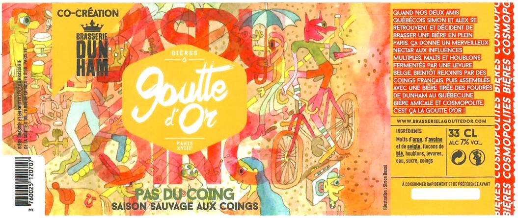 Etiquette BRASSERIE LA GOUTTE D'OR 59