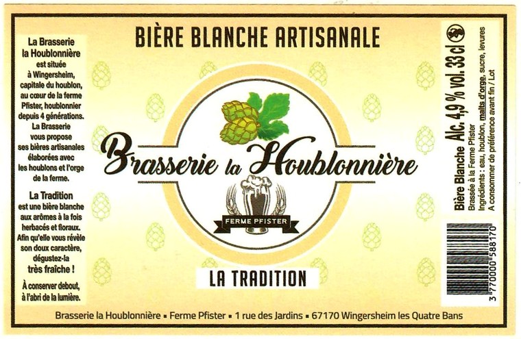 Etiquette BRASSERIE LA HOUBLONNIERE 02