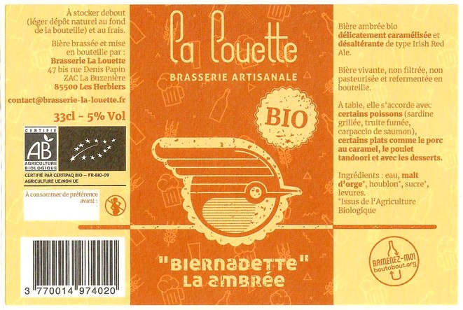 Etiquette BRASSERIE LA LOUETTE 01