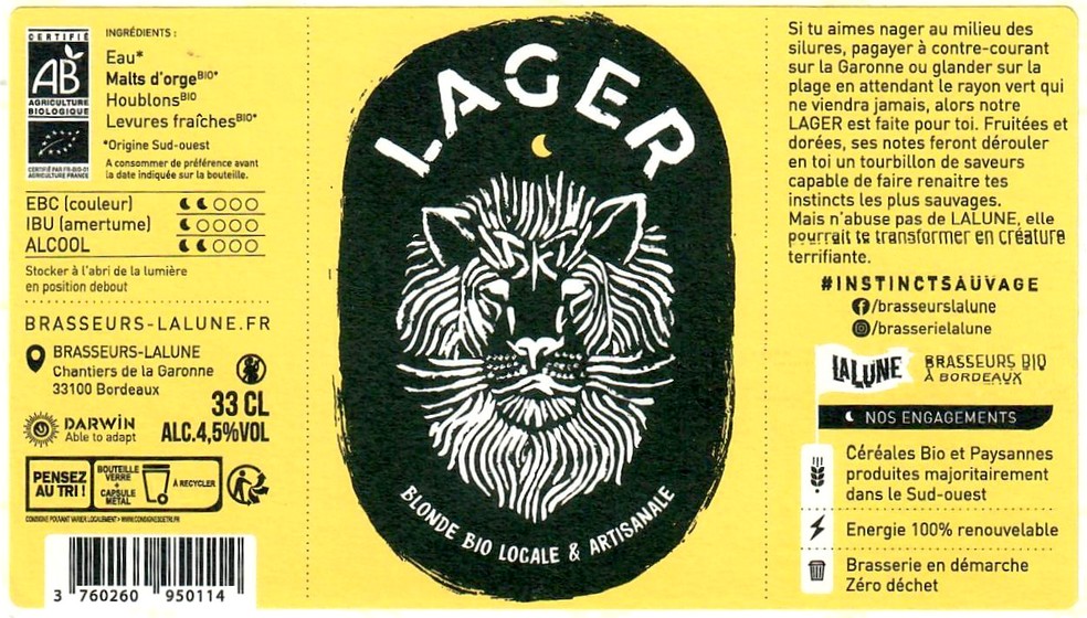 Etiquette BRASSERIE LALUNE 06