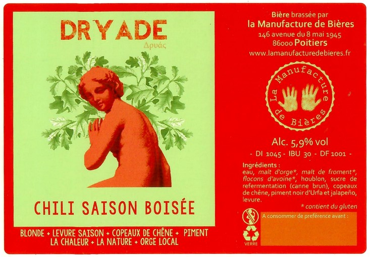 Etiquette BRASSERIE LA MANUFACTURE DE BIERES 12