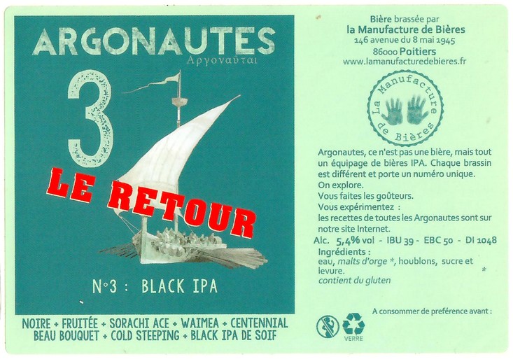 Etiquette BRASSERIE LA MANUFACTURE DE BIERES 16