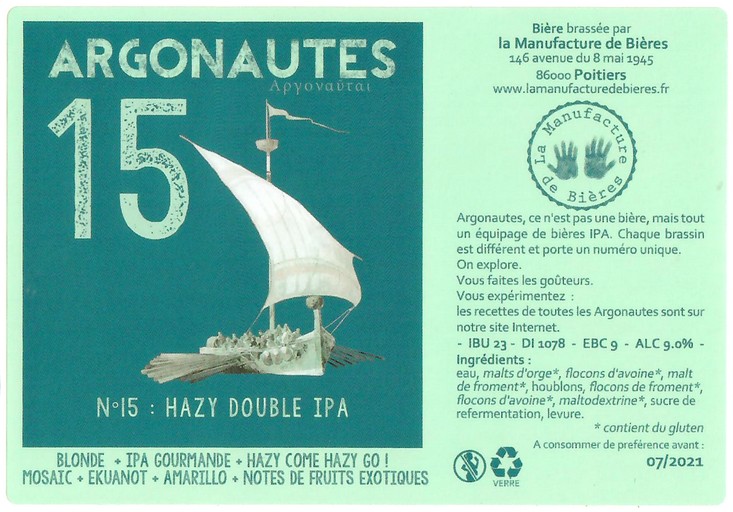 Etiquette BRASSERIE LA MANUFACTURE DE BIERES 17