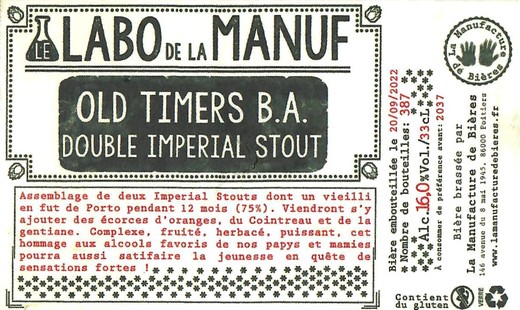 Etiquette BRASSERIE LA MANUFACTURE DE BIERES 33