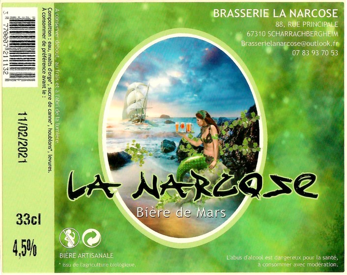 Etiquette BRASSERIE LA NARCOSE 12