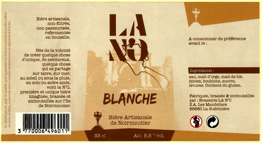 Etiquette BRASSERIE LA NO 01