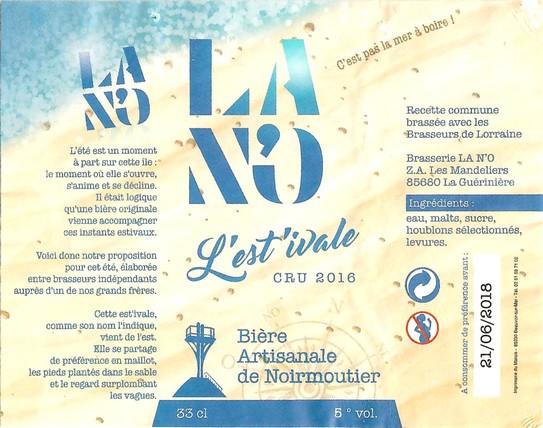 Etiquette BRASSERIE LA NO 20