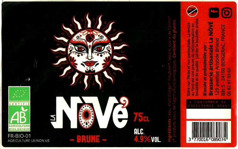 Etiquette BRASSERIE LA NOVE 25