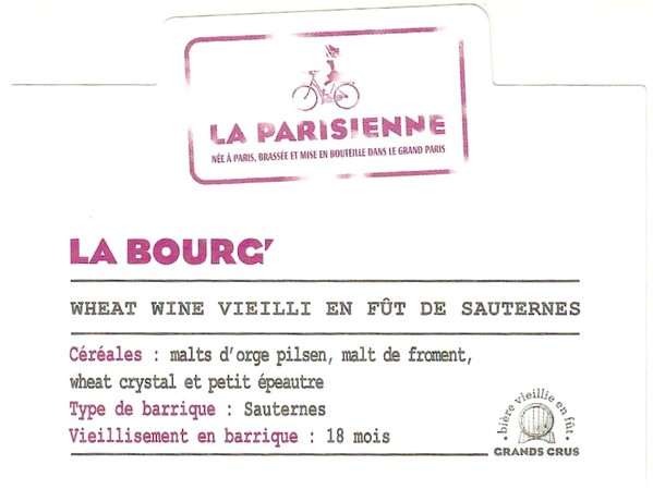 Etiquette BRASSERIE LA PARISIENNE 27