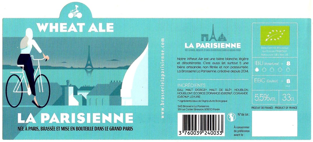 Etiquette BRASSERIE LA PARISIENNE 41