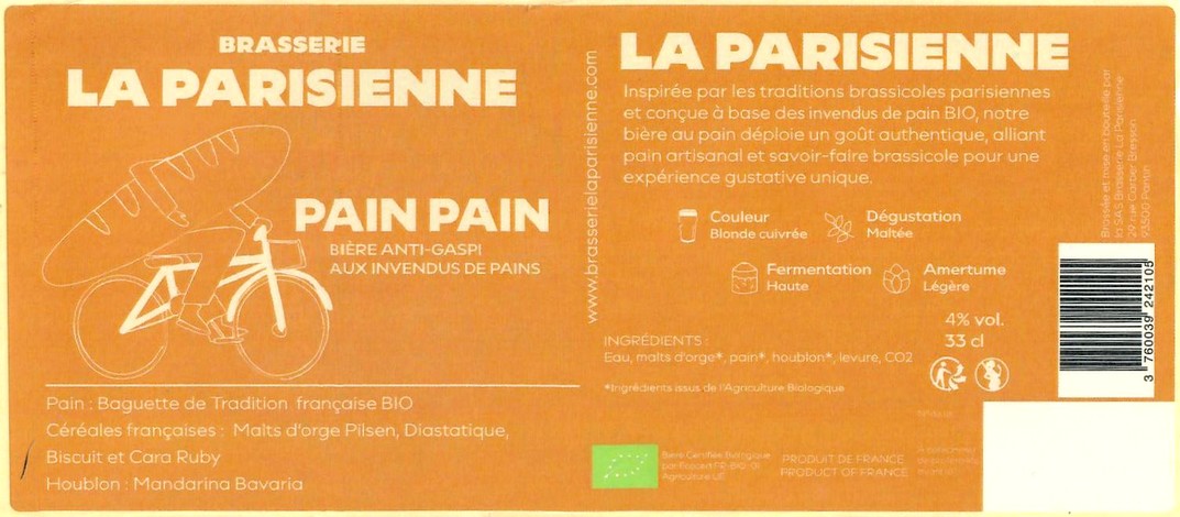 Etiquette BRASSERIE LA PARISIENNE 60