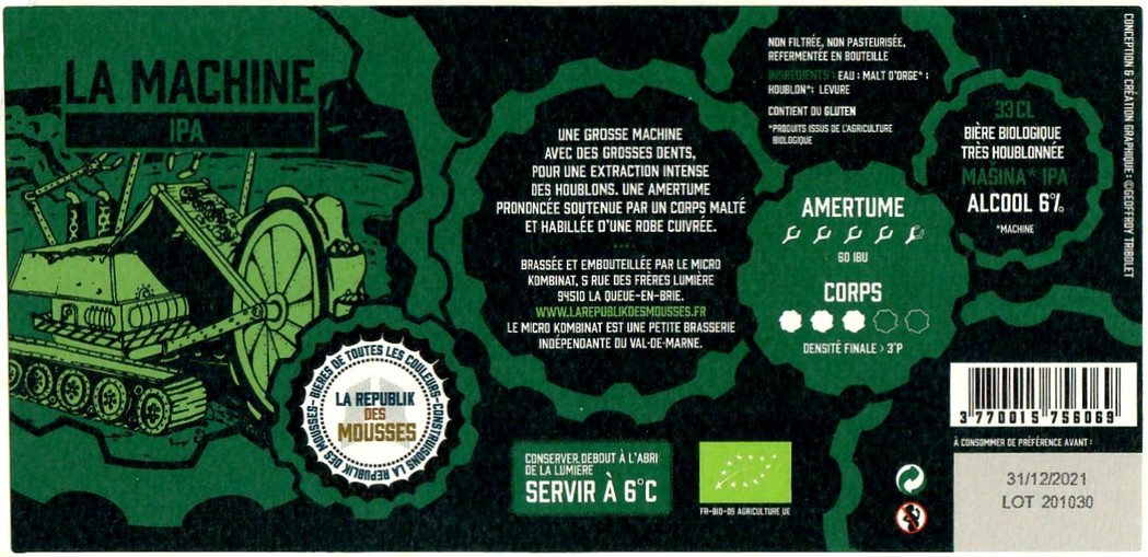 Etiquette BRASSERIE LA REPUBLIK DES MOUSSES 05