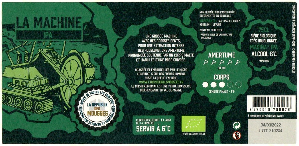 Etiquette BRASSERIE LA REPUBLIK DES MOUSSES 09