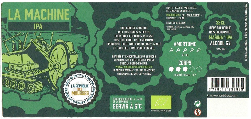 Etiquette BRASSERIE LA REPUBLIK DES MOUSSES 18