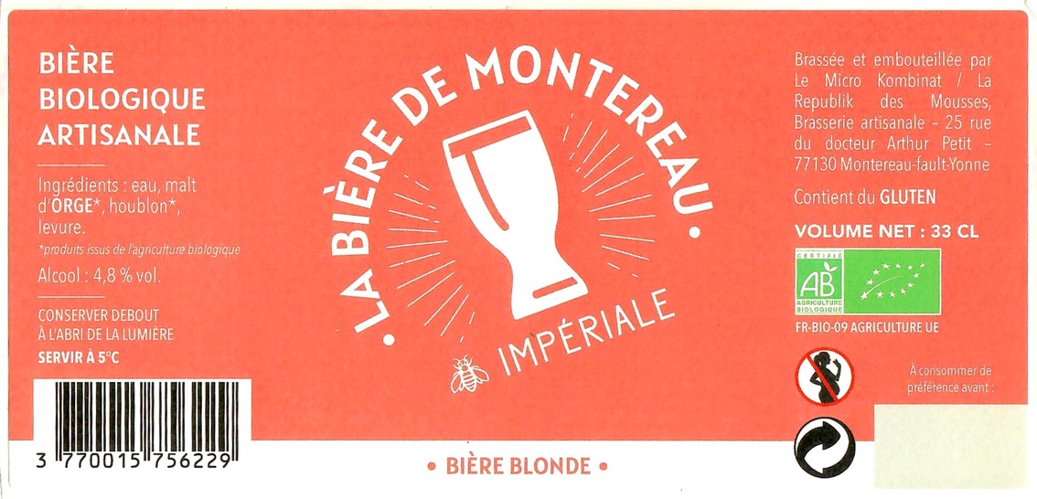 Etiquette BRASSERIE LA REPUBLIK DES MOUSSES 01