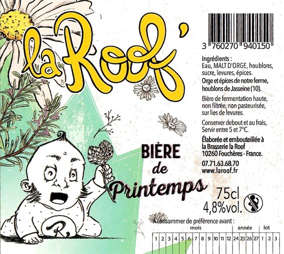 Etiquette BRASSERIE LA ROOF 34