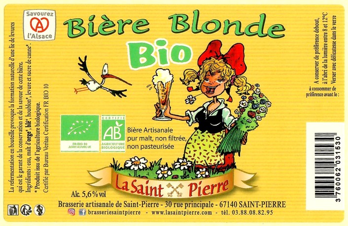 Etiquette BRASSERIE LA SAINT PIERRE 161