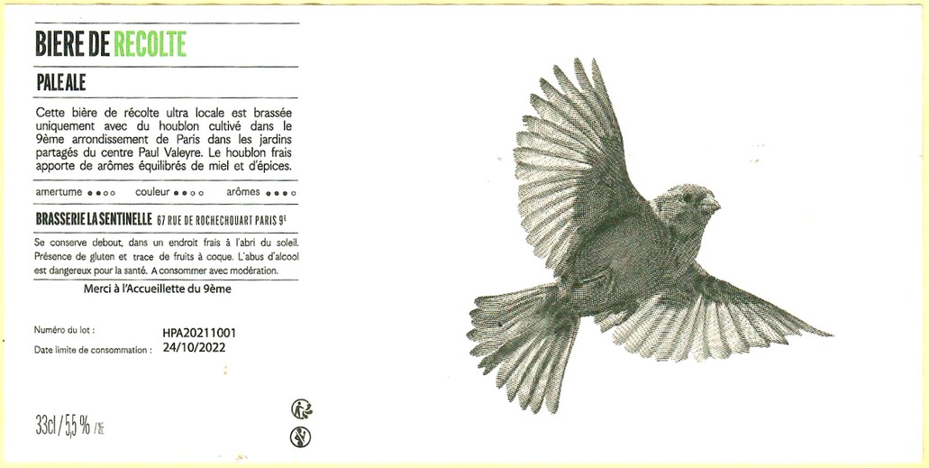 Etiquette BRASSERIE LA SENTINELLE 01