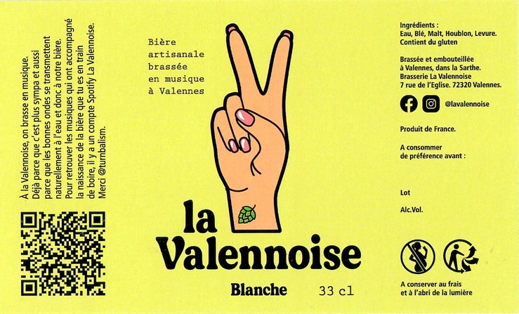 Etiquette BRASSERIE LA VALENNOISE 19