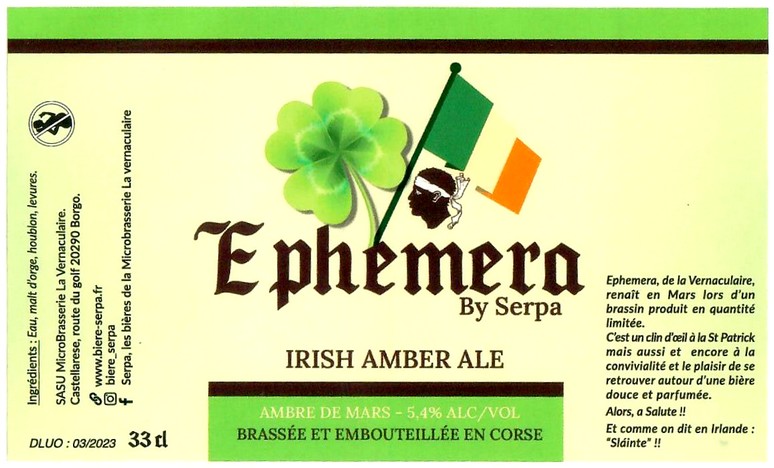 Etiquette BRASSERIE LA VERNACULAIRE 07