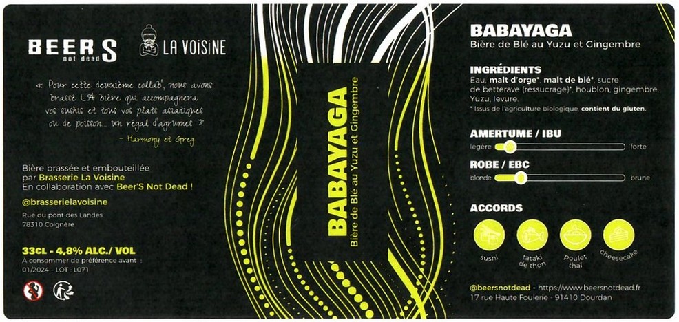 Etiquette BRASSERIE LA VOISINE 08