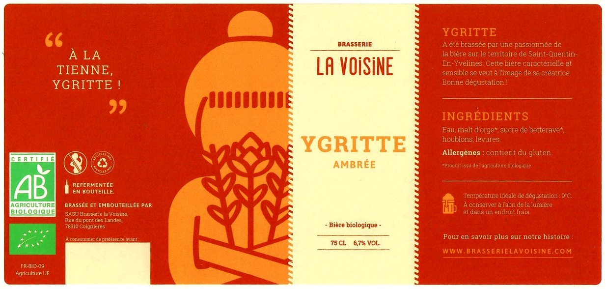 Etiquette BRASSERIE LA VOISINE 11