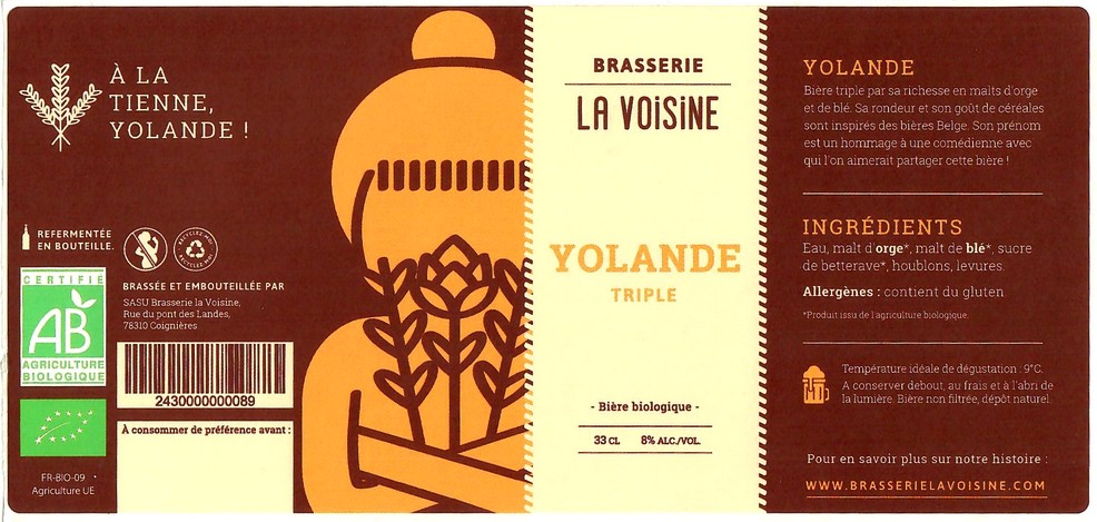 Etiquette BRASSERIE LA VOISINE 21