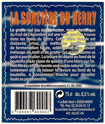 Etiquette BRASSERIE LARCHE 15B