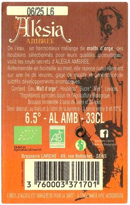 Etiquette BRASSERIE LARCHE 47B