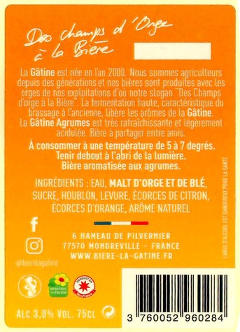 Etiquette BRASSERIE LARCHE 68B