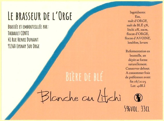 Etiquette BRASSERIE LE BRASSEUR DE L'ORGE 06