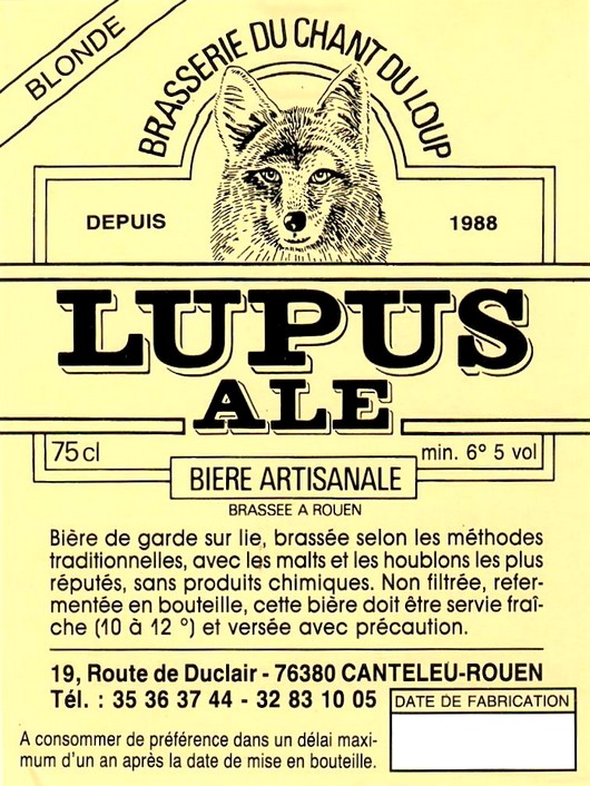 Etiquette BRASSERIE DU CHANT DU LOUP 03