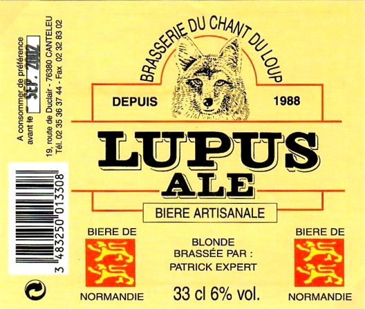 Etiquette BRASSERIE DU CHANT DU LOUP 40