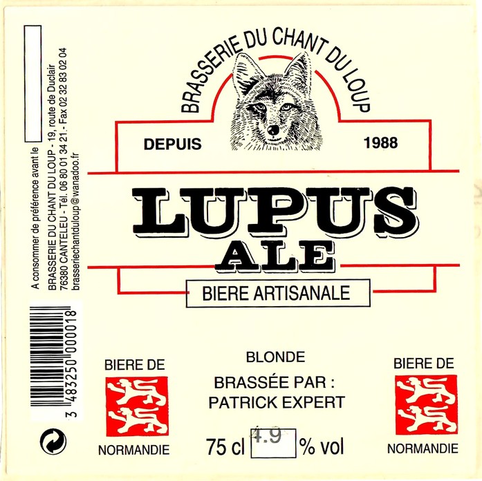 Etiquette BRASSERIE DU CHANT DU LOUP 42