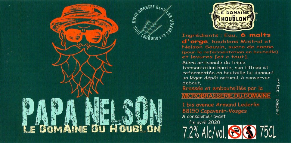 Etiquette BRASSERIE LE DOMAINE DU HOUBLON 02