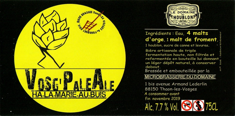 Etiquette BRASSERIE LE DOMAINE DU HOUBLON 03