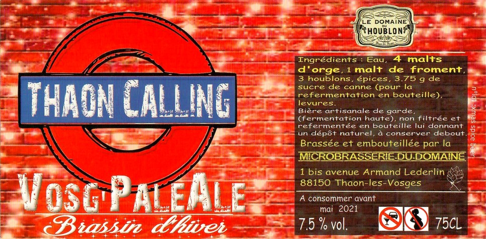 Etiquette BRASSERIE LE DOMAINE DU HOUBLON 12