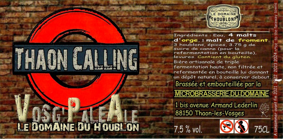 Etiquette BRASSERIE LE DOMAINE DU HOUBLON 13