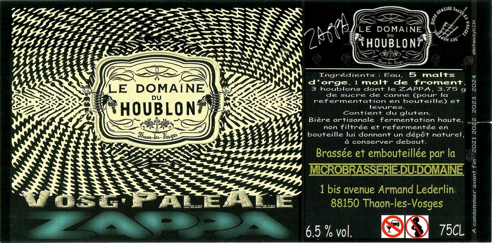 Etiquette BRASSERIE LE DOMAINE DU HOUBLON 20