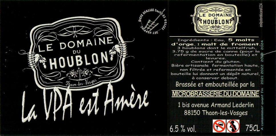 Etiquette BRASSERIE LE DOMAINE DU HOUBLON 22
