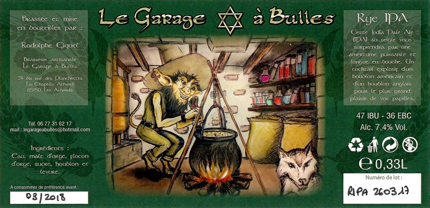 Etiquette BRASSERIE LE GARAGE A BULLES 05