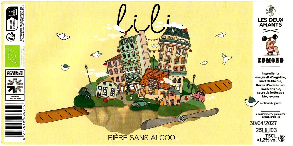 Etiquette BRASSERIE LES 2 AMANTS 77