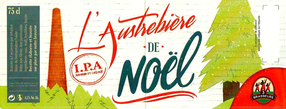 Etiquette BRASSERIE LES 3 BRASSEURS BARENTIN 02